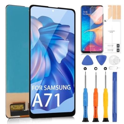 Substituição de tela para Samsung Galaxy A71 4G LCD Display A715 Digitalizador Touch Screen Peças de reparo para SM-A715F, SM-A715W, SM-A715X (preto sem função de impressão de figura)